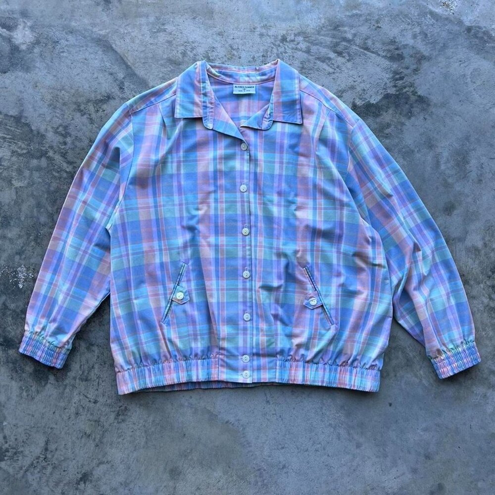 Vintage Alfred Dunner 90s Y2K Pastel Plaid Jacket